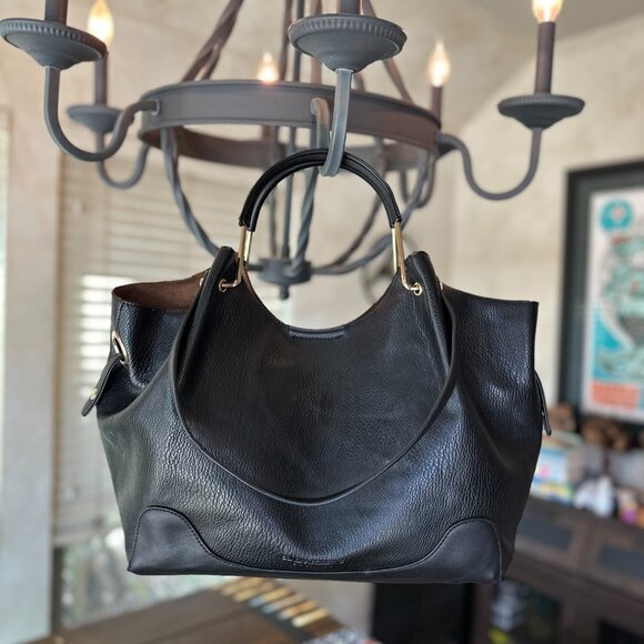 Sondra Roberts 'Squared' Faux Leather Tote Black, EUC - Picture 2 of 11